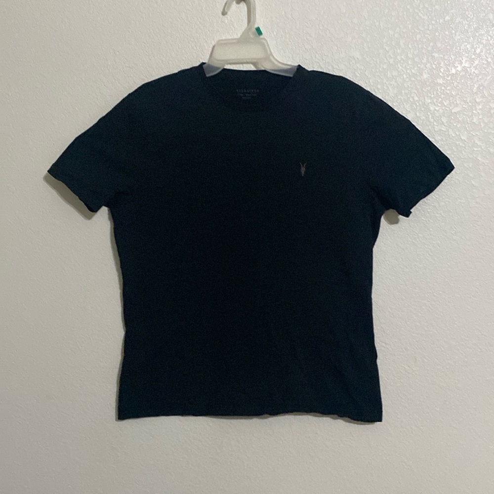 ALLSAINTS Black Shot Sleeves T Shirt Size XL